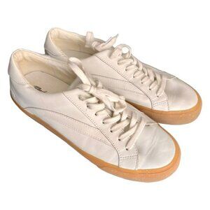 Madewell Low Sidewalk Leather Sneakers Glitter Gum Sole - White - 9.5